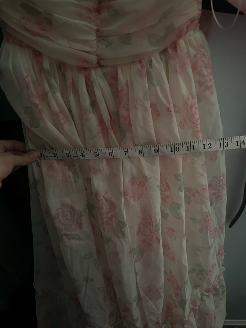 MABLE Cream Dress with Pink Rose Print - Picture 9 of 9
